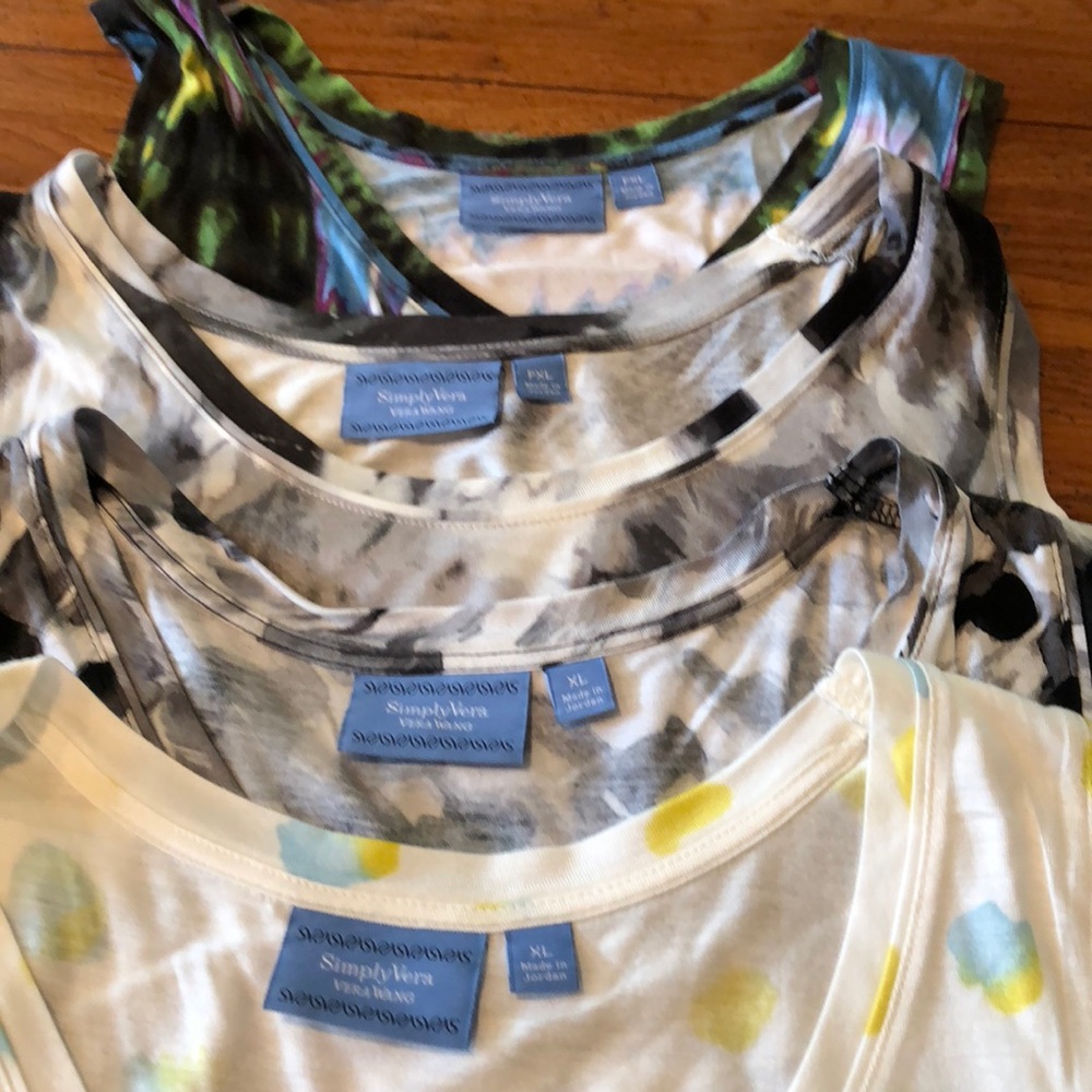 Simply Vera tank tops XL and PXL various patterns